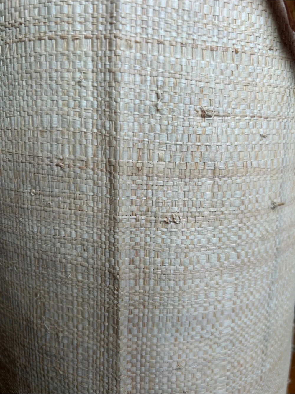 Vintage Grasscloth & Faux Bamboo Ice Bucket